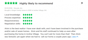 Incline Village Real Estate Agent Reviews