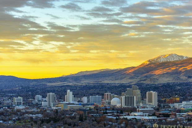 Panoramic photo of Reno, Nevada
